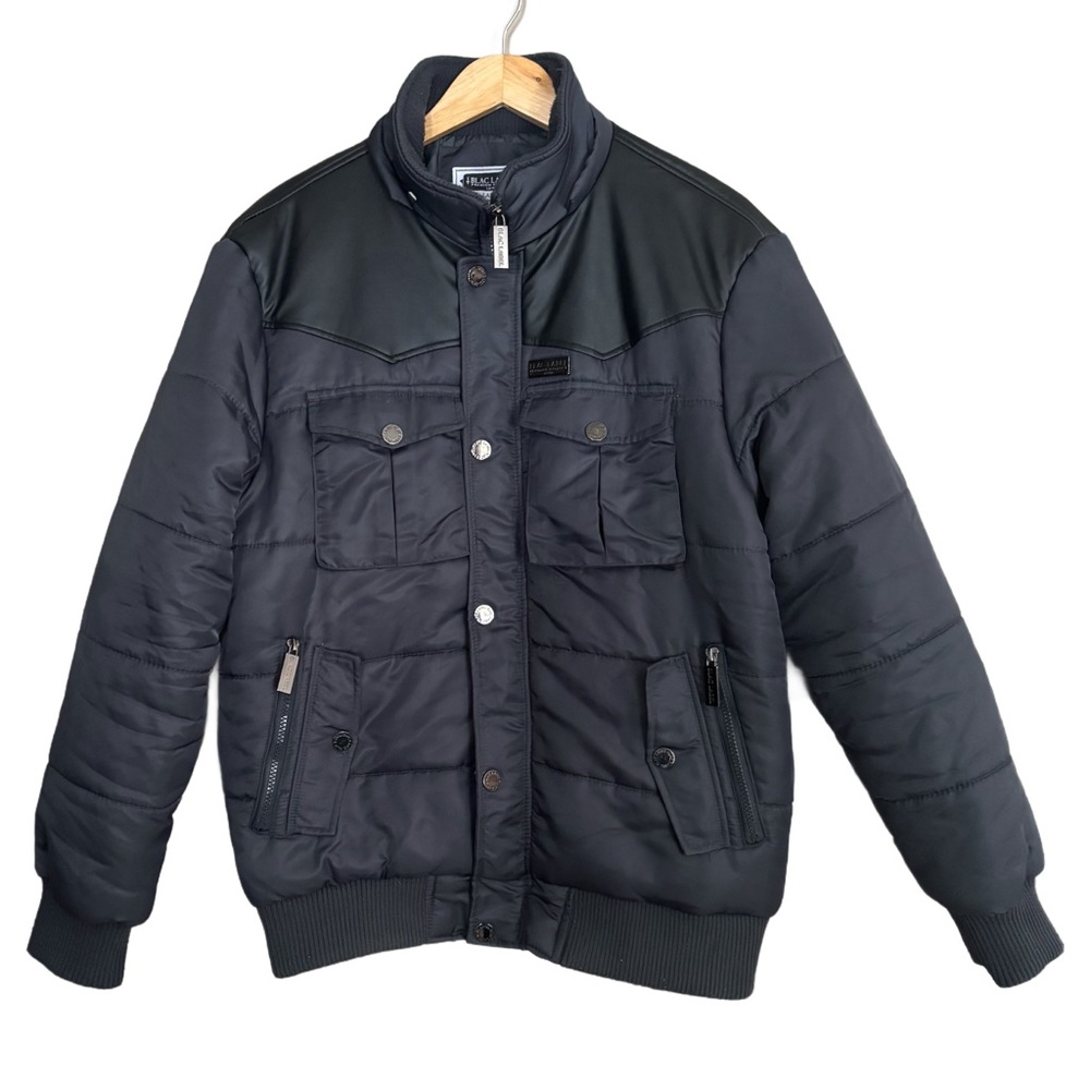 Navy Puffer black Accents Blac Label Premium Product Jacket (no hood) Mens Sz L